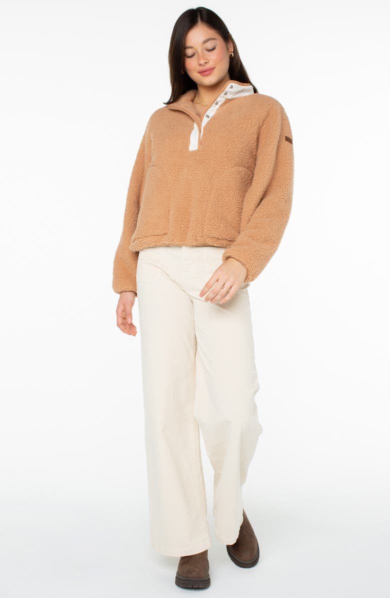 Roxy Kipsie Fleece Pullover, Alternate, color, Camel