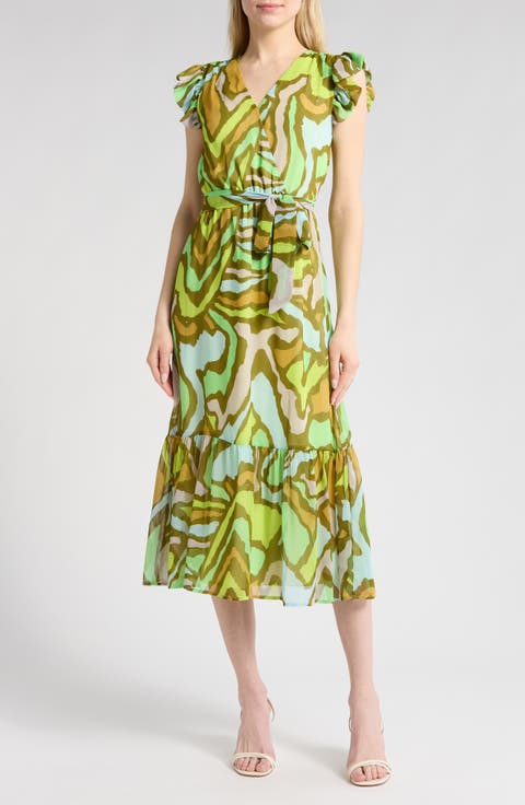 Landscape Cap Sleeve Maxi Dress