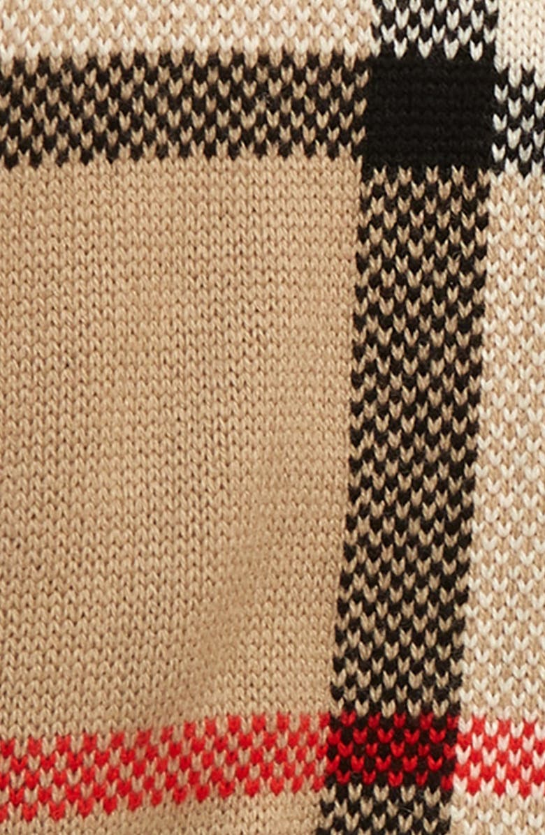 Burberry Kids' Denny Jacquard Check Wool & Cashmere Sweater, Alternate, color, 