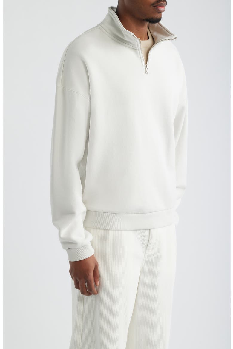 Oversize Core Quarter Zip Sweatshirt, Alternate, color, VINTAGE WHITE