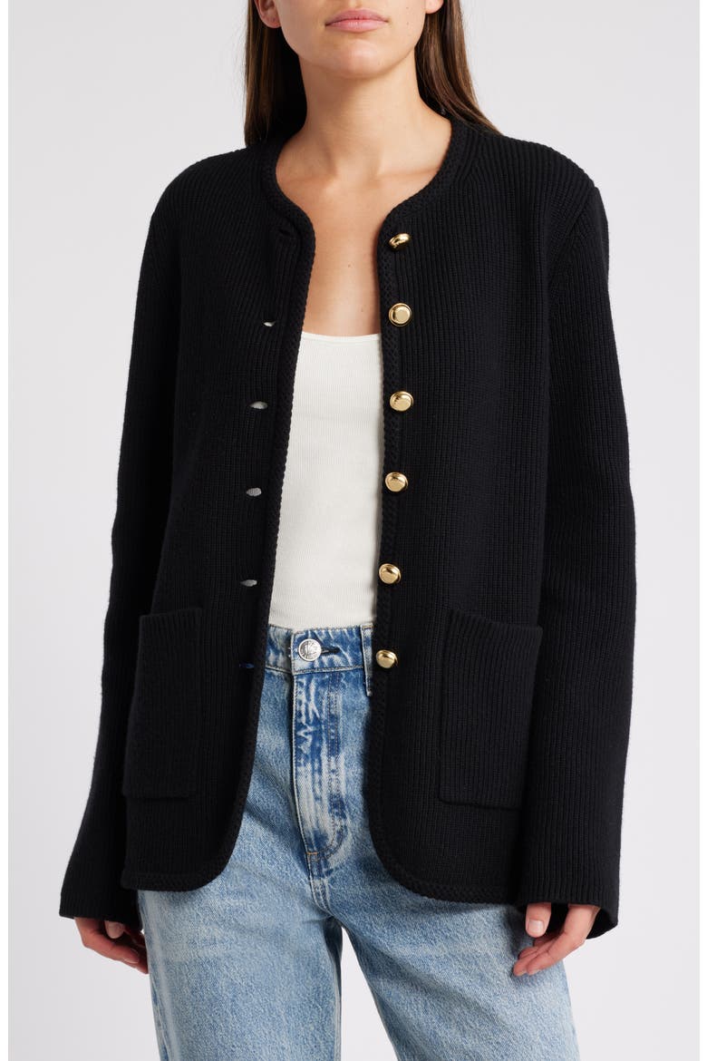 Nancy Wool Blend Cardigan, Main, color, BLACK