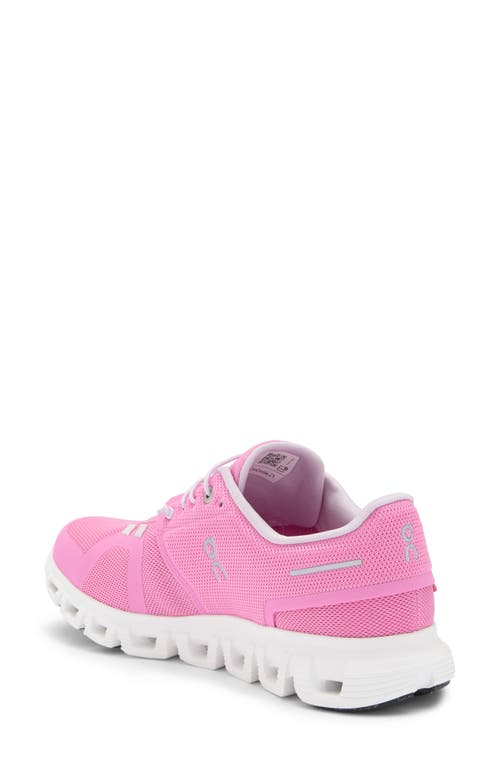 On Low Top Sneakers With Mesh Upper And Rubber Outsole In Raspberry/white