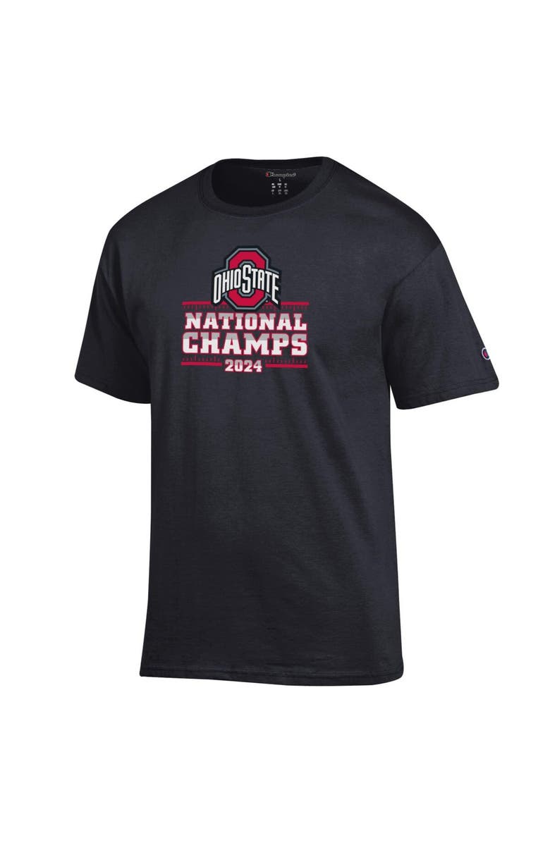 Champion Men's Champion Black Ohio State Buckeyes College Football Playoff 2024 National Champions Schedule T-Shirt, Alternate, color, 