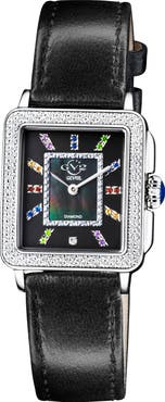 GV2 Padova Diamond Leather Strap Watch, 27mm x 30mm - 0.0116ct.