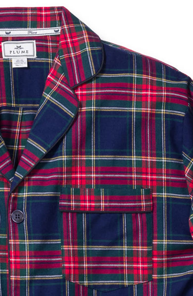 Petite Plume Windsor Tartan Pajamas, Alternate, color, Navy