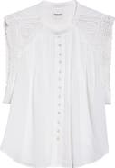 Isabel Marant Étoile Gresia Crochet Accent Cotton Button-Up Shirt