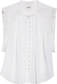 Isabel Marant Étoile Gresia Crochet Accent Cotton Button-Up Shirt