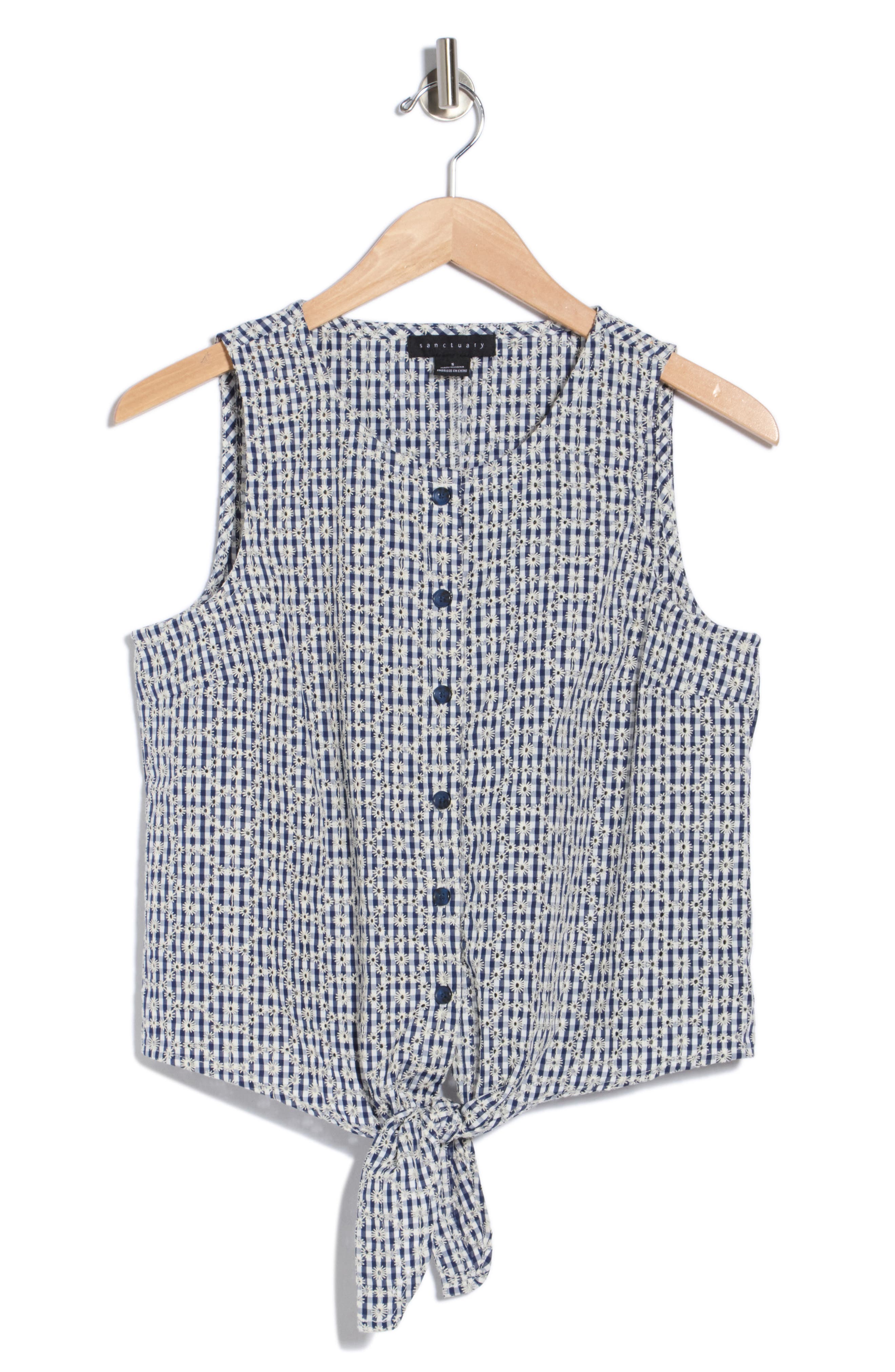 Sanctuary Socialize Eyelet Tie Hem Tank