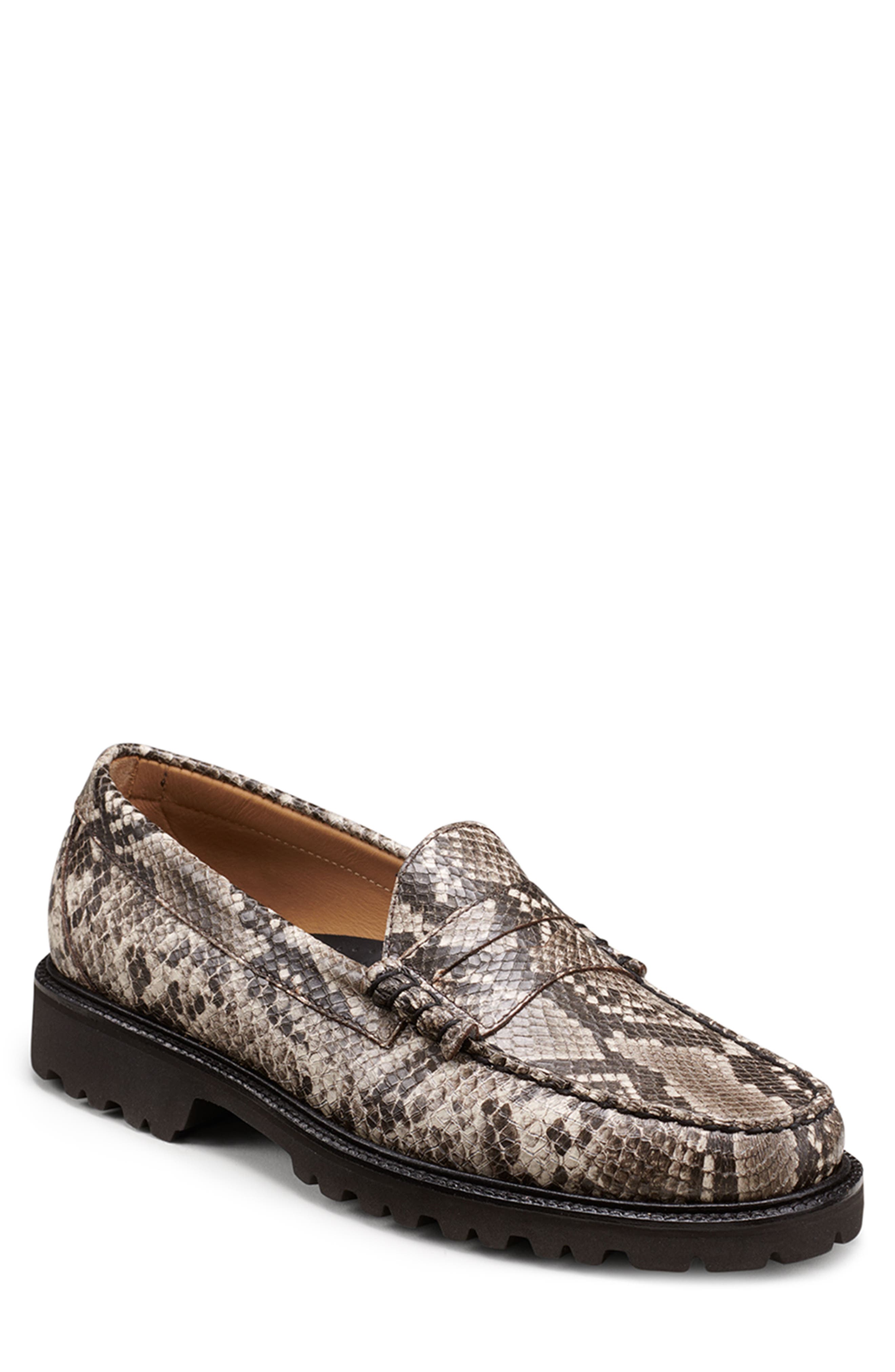 G.H.BASS Larson Snakeskin Embossed Penny Loafer, Main, color, Natural Multi