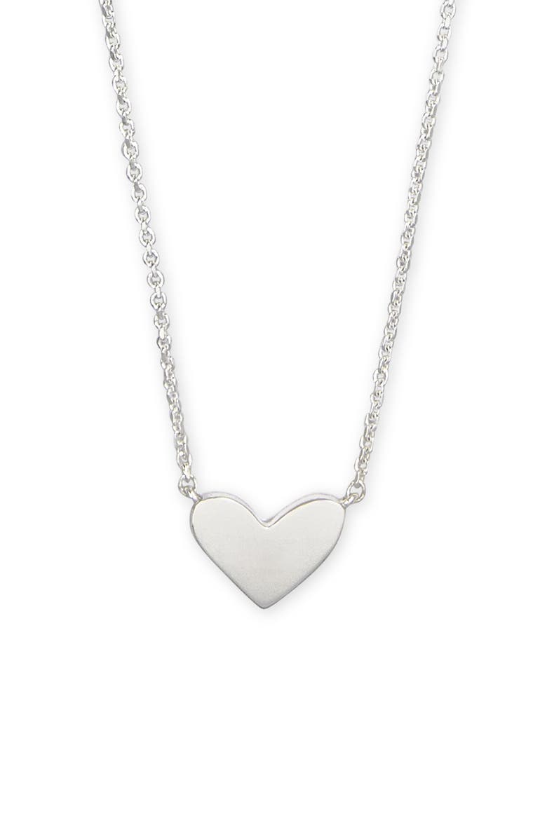 Ari 18K Gold Vermeil Heart Pendant Necklace, Main, color, STERLING SILVER