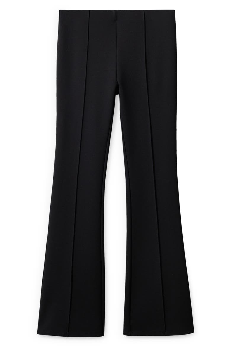 Pintuck Flare Leggings, Alternate, color, BLACK