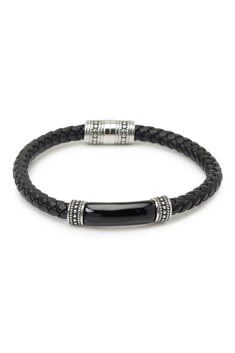 Men's Onyx I Love You Bracelet, Main, color, BLACK