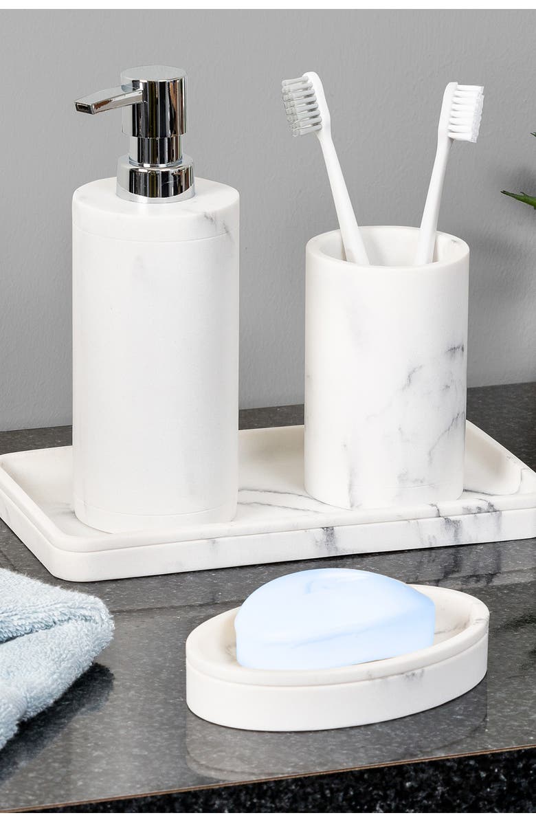 HONEY-CAN-DO Marble Bath Accessory Set, Alternate, color, 