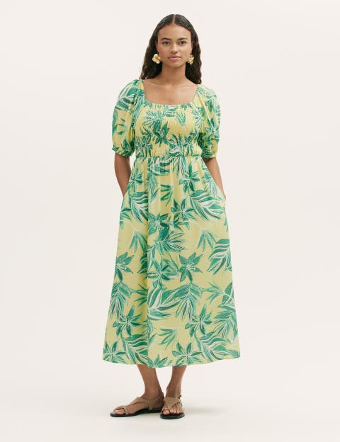 Enzo Short Sleeve Floral Midi Dress