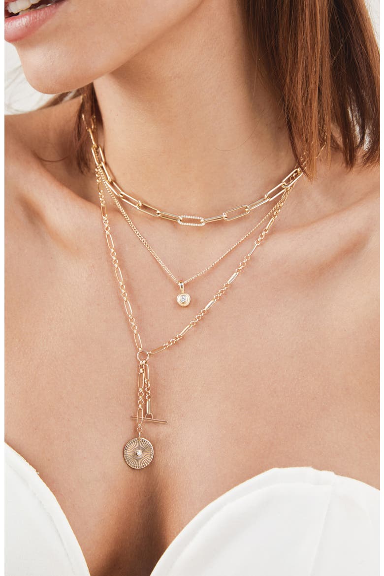 Sunbeam Medallion Y-Necklace, Alternate, color, YELLOW GOLD