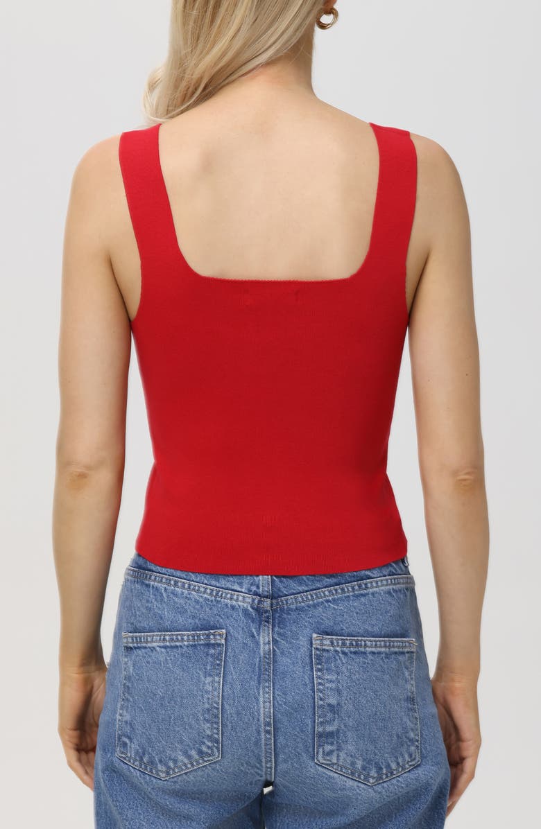 525 Eva Square Neck Crop Rib Tank, Alternate, color, Cherry Red