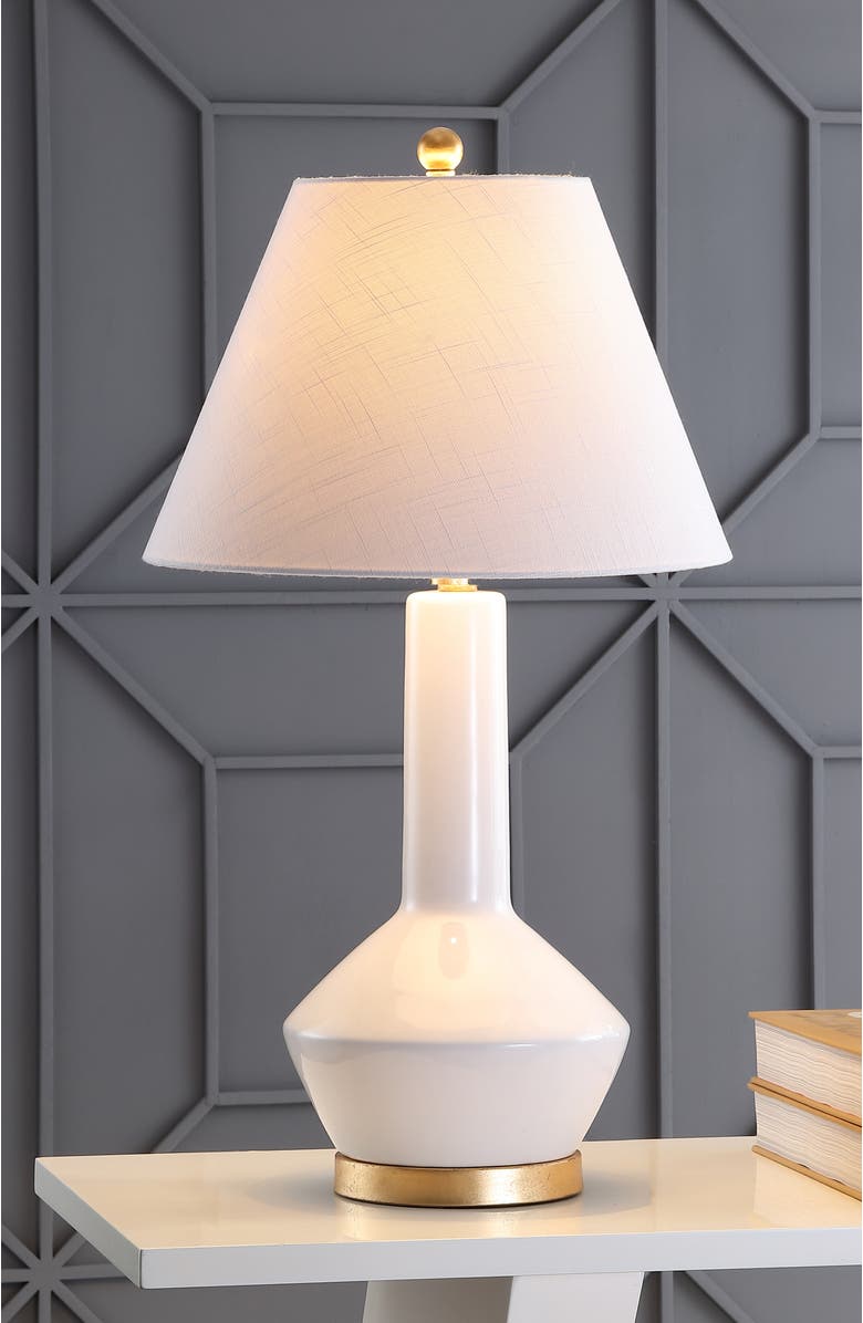 JONATHAN Y Copenhagen 29" Ceramic/Metal LED Table Lamp, Alternate, color, White