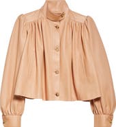 Chloé Puff Shoulder Leather Crop Jacket