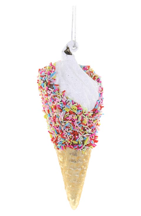 Sprinkles On Ice Cream Glass Ornament