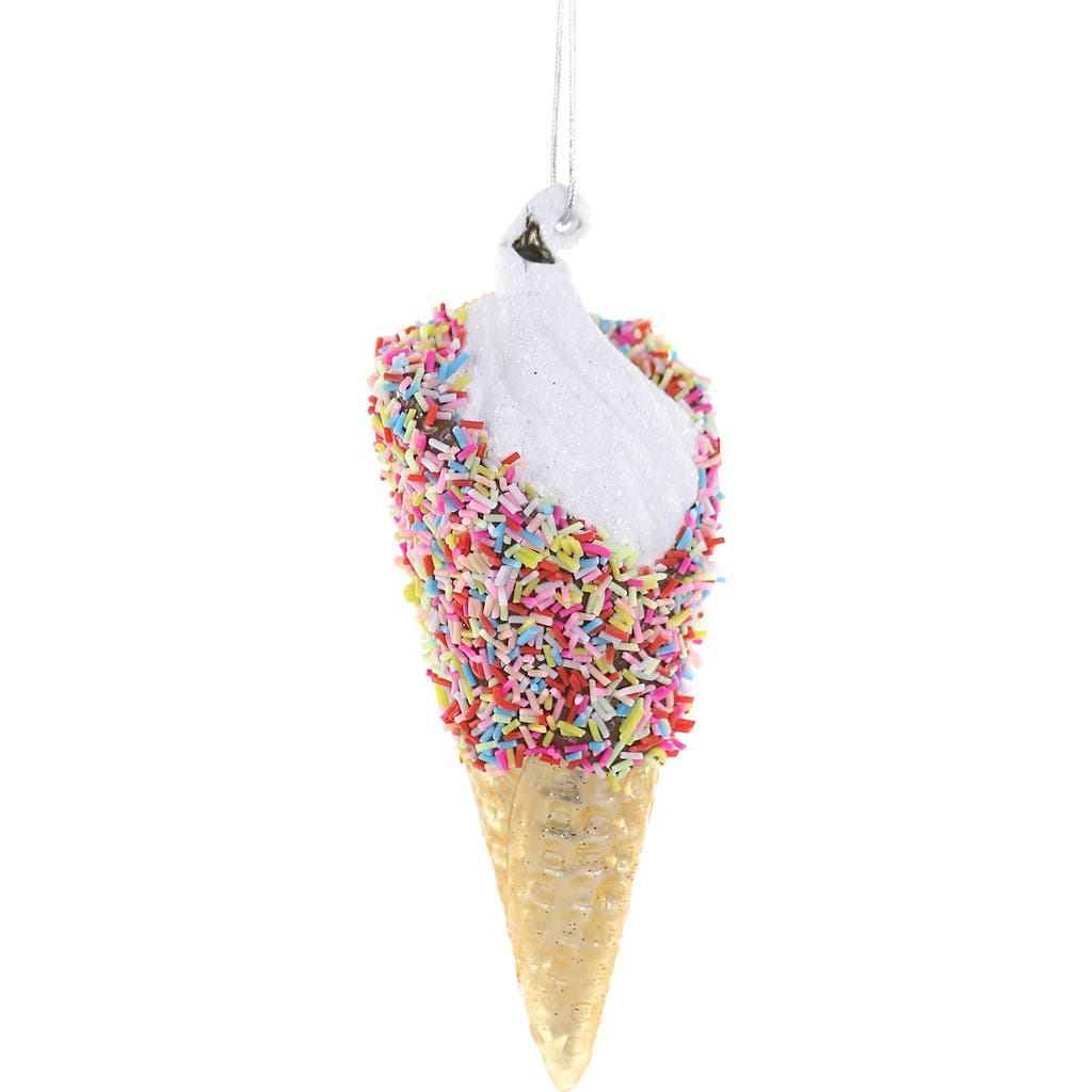 Cody Foster & Co. Sprinkles On Ice Cream Glass Ornament In Multi