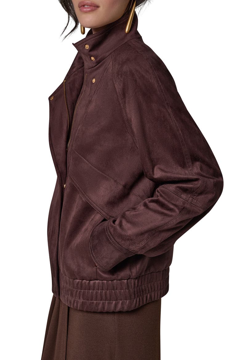 Faux Suede Zip Front Jacket, Alternate, color, ESPRESSO