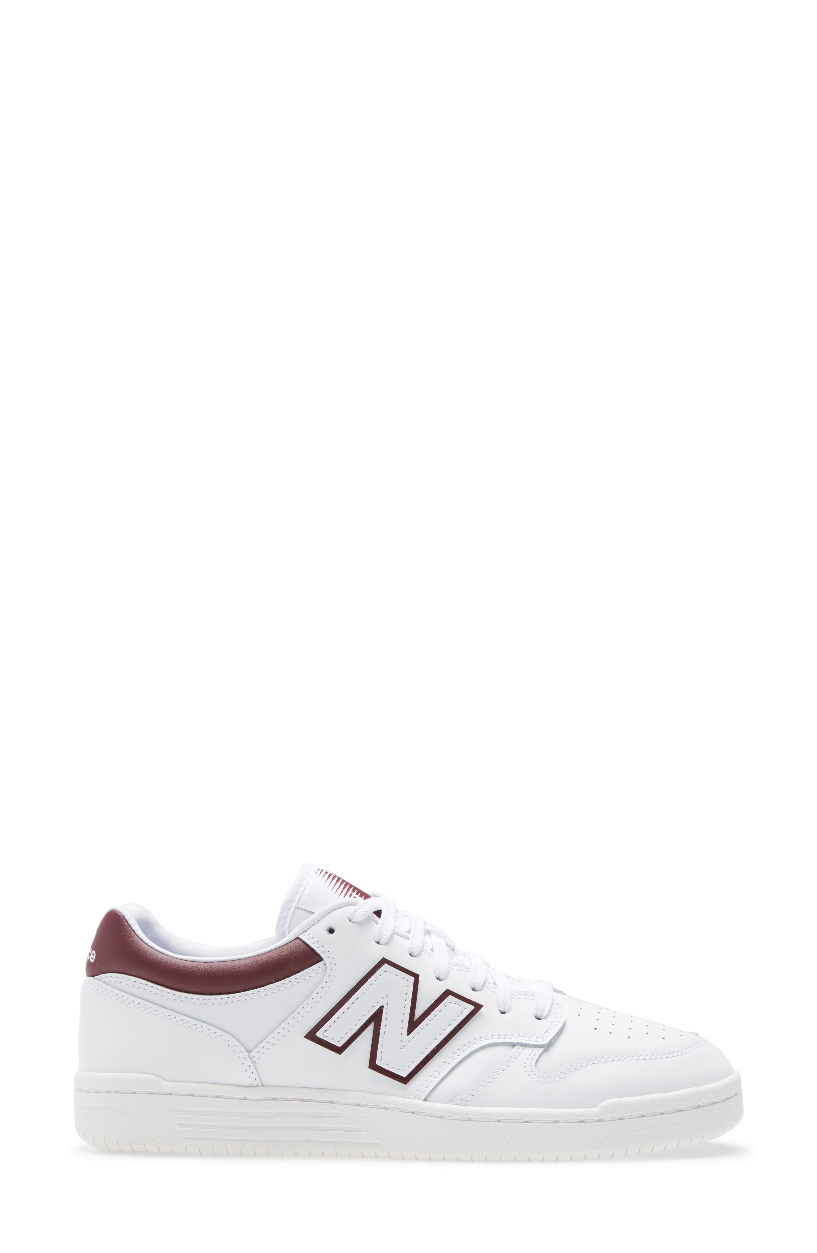 New Balance 480 Basketball Sneaker, Alternate, color, White/ Burgundy