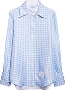 Thom Browne Gingham Silk Twill Button-Up Shirt