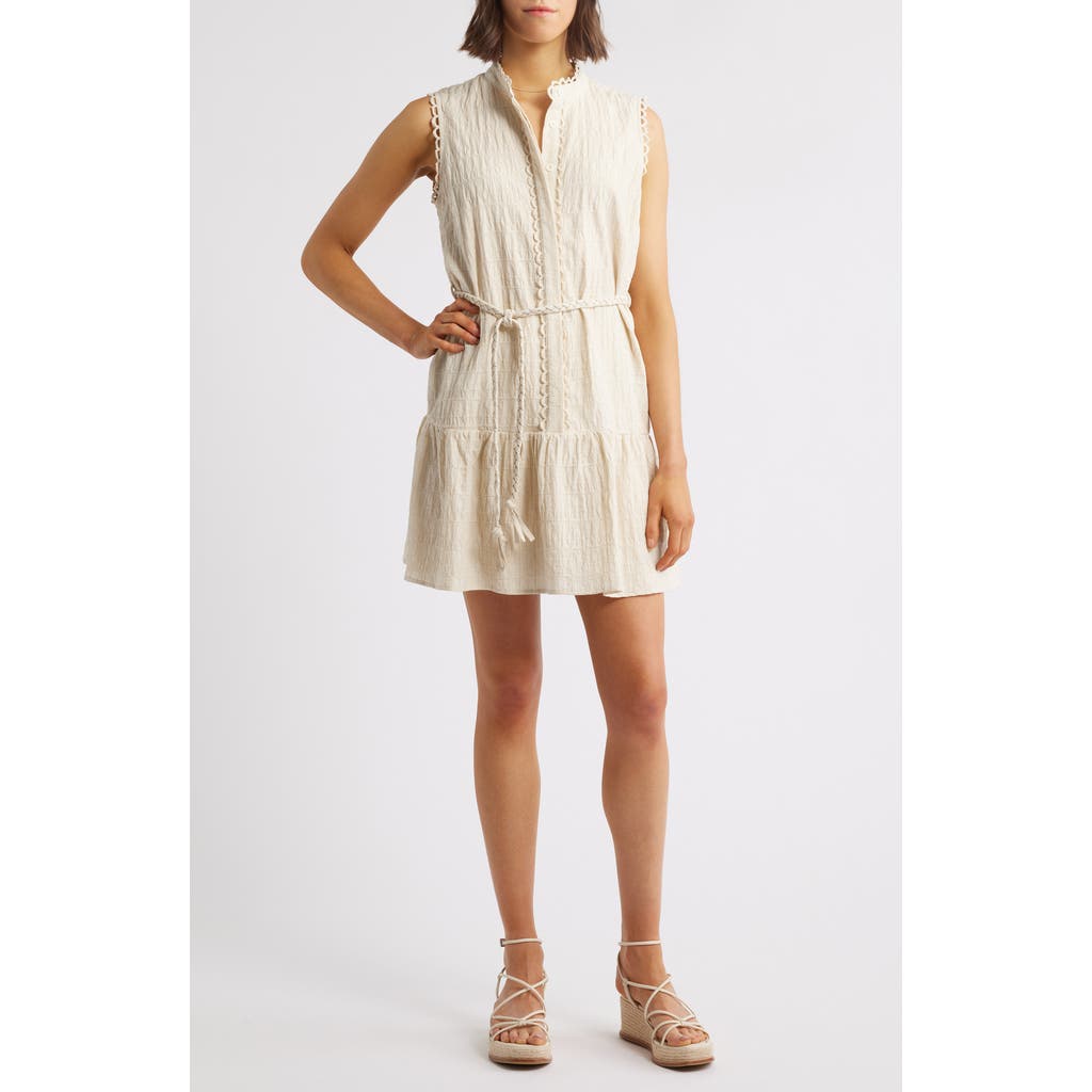 Adelyn Rae Ginny Textured Sleeveless Minidress In White