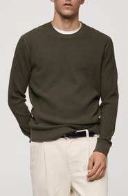 MANGO Rib Crewneck Sweater