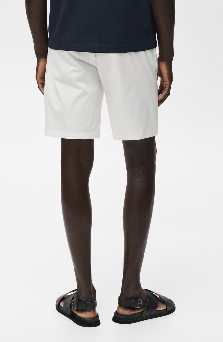 MANGO Flat Front Stretch Cotton Bermuda Shorts, Alternate, color, White