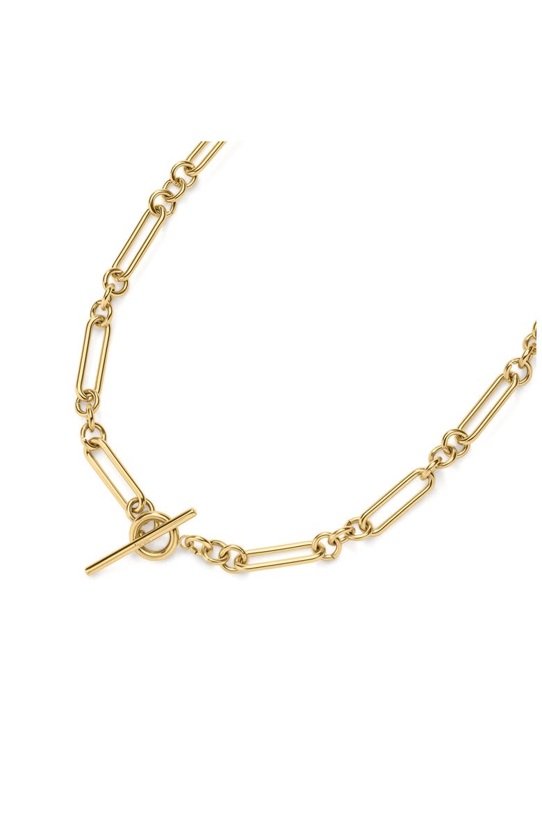 Love Link T-Bar Chain Necklace, Alternate, color, GOLD