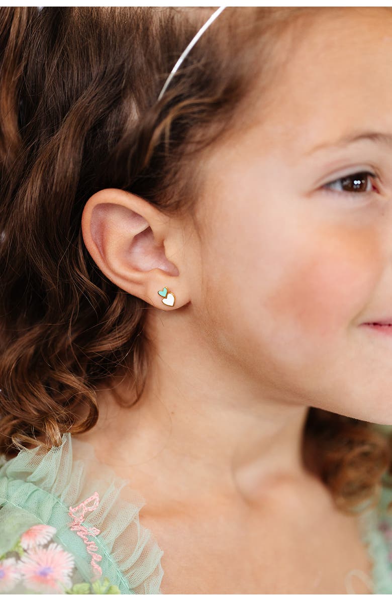 Pip Pop Heart Stack Stud Earrings, Alternate, color, Green