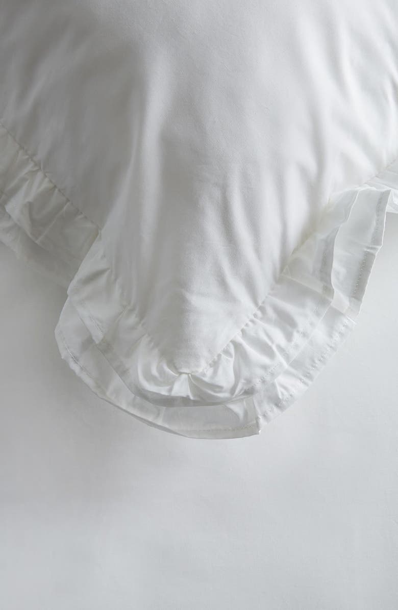 MELANGE HOME Percale Cotton Double Ruffle Duvet Set - Twin, Alternate, color, White/ White