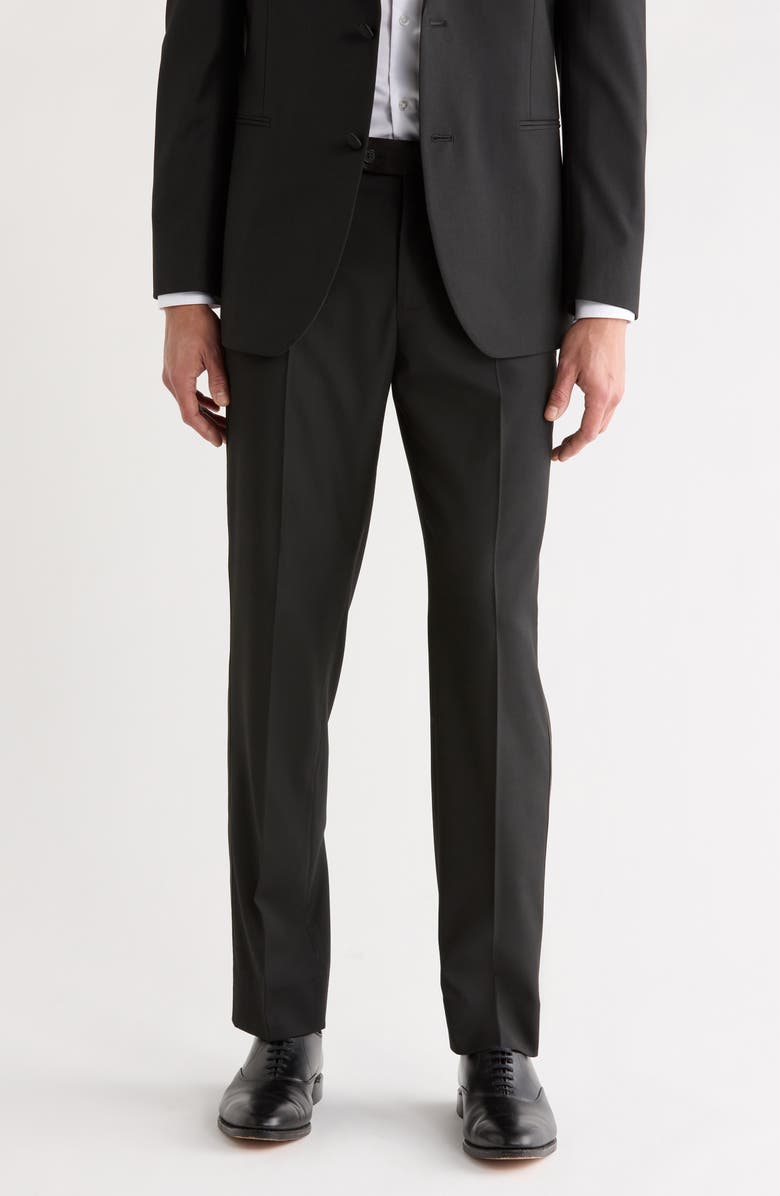 NORDSTROM RACK Tuxedo Pants, Main, color, Black Rock
