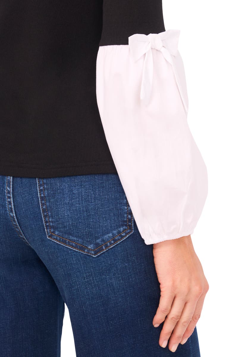 CeCe Mixed Media Layered Look Sweater, Alternate, color, 