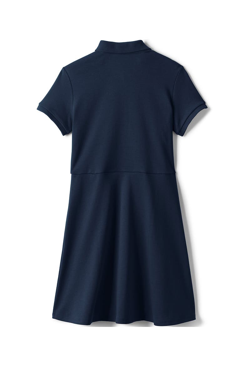 Girls Short Sleeve Interlock Polo Dress, Alternate, color, Classic Navy