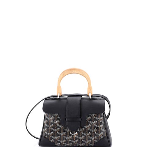 Saigon Top Handle Bag Coated Canvas with Leather Mini