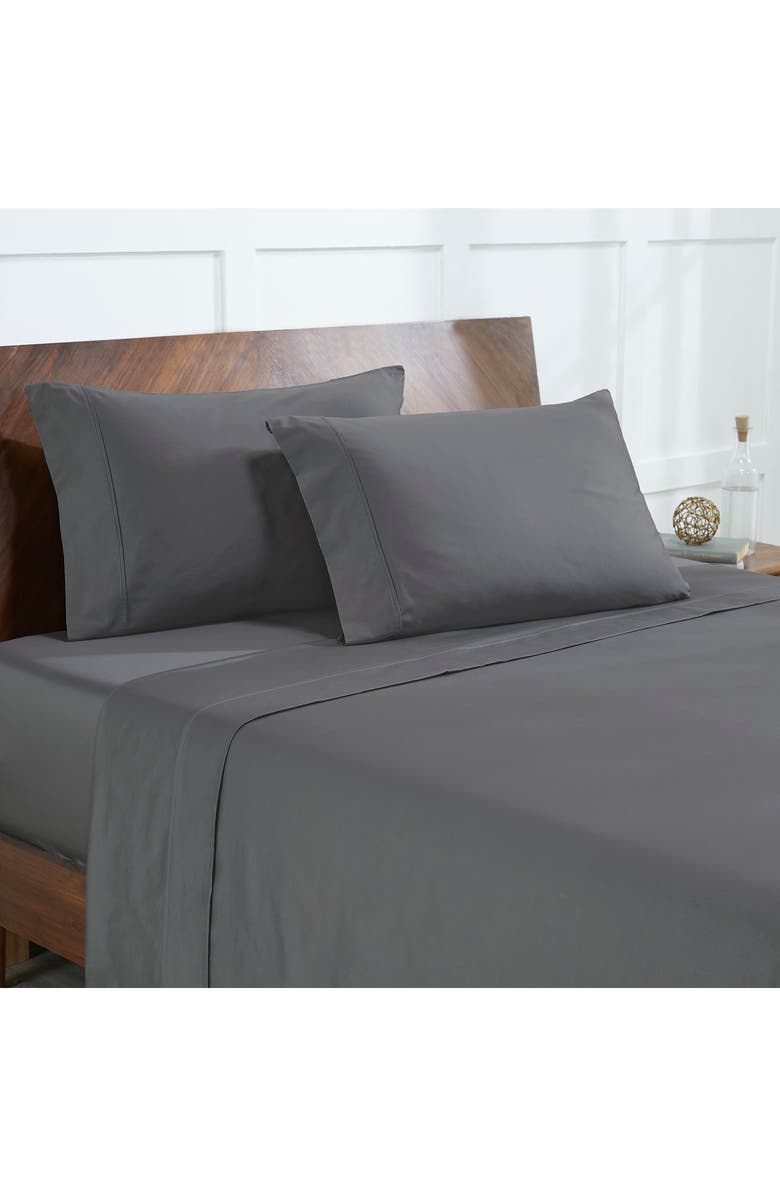 Modern Threads Solid 400 Thread Count Egyptian Cotton Sheet Set, Alternate, color, Grey