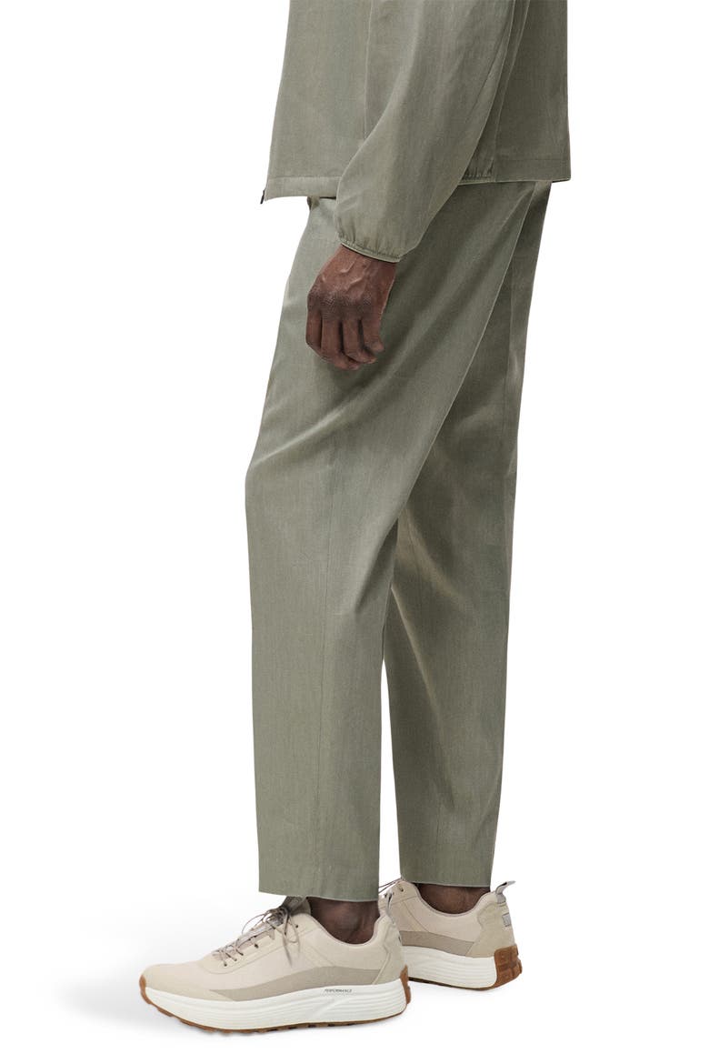 Pleated Linen Blend Pants, Alternate, color, OLIVE GREEN