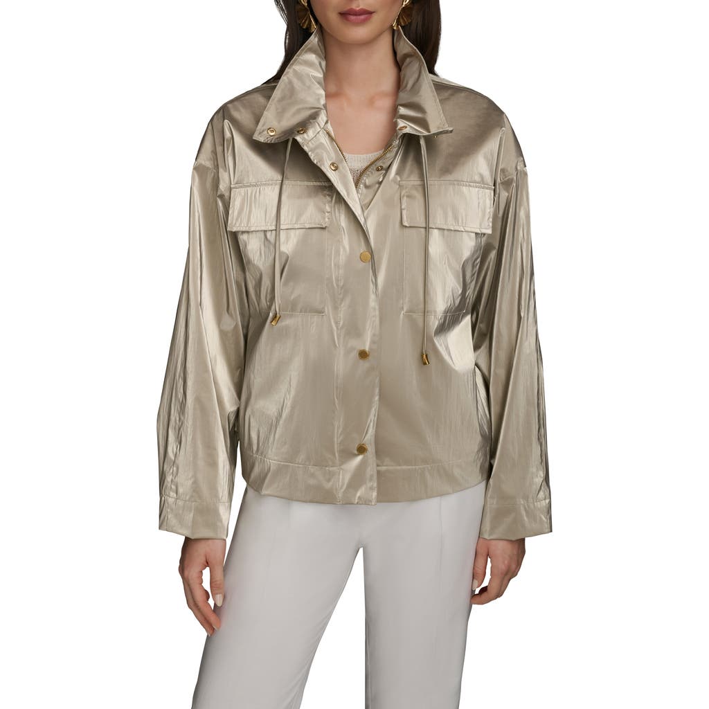 Donna Karan New York Metallic Jacket In Gold