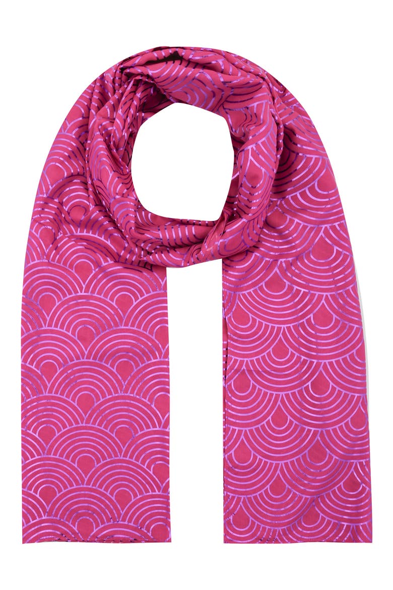 Metallic Rainbow Oblong Scarf, Main, color, FUCHSIA