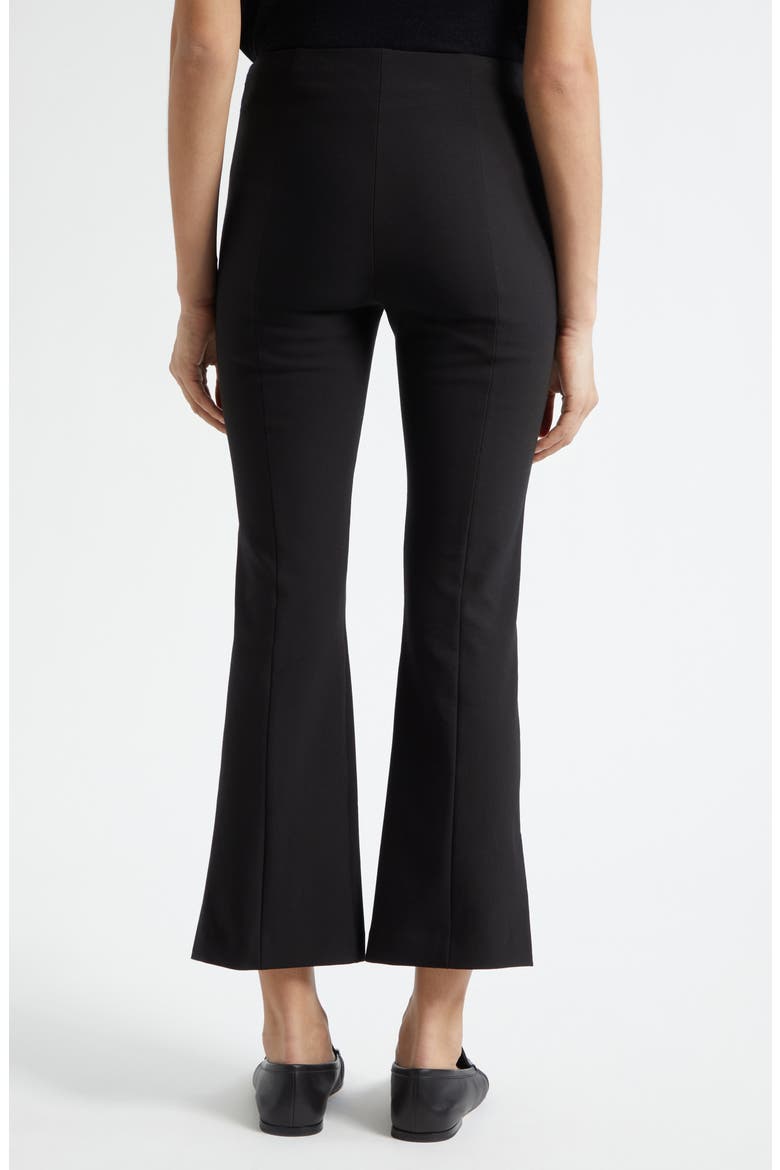 Mid Rise Crop Flare Pants with Side Split Hem, Alternate, color, BLACK