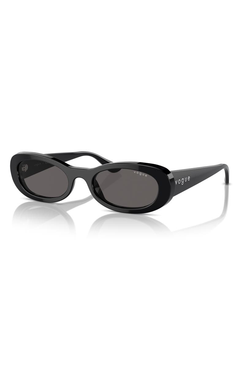 VOGUE 53mm Oval Sunglasses, Alternate, color, Black/ Black Smoke