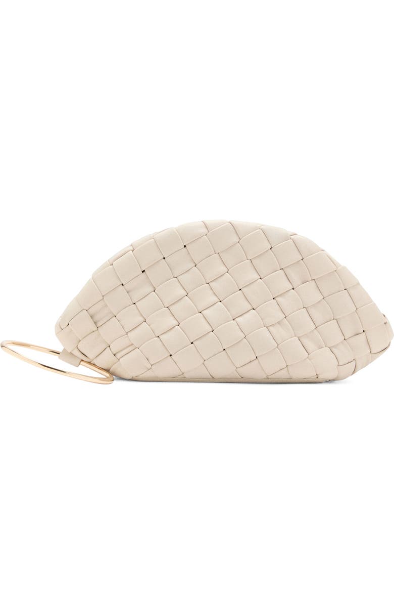 MANGO Woven Leather Clutch, Main, color, Off White