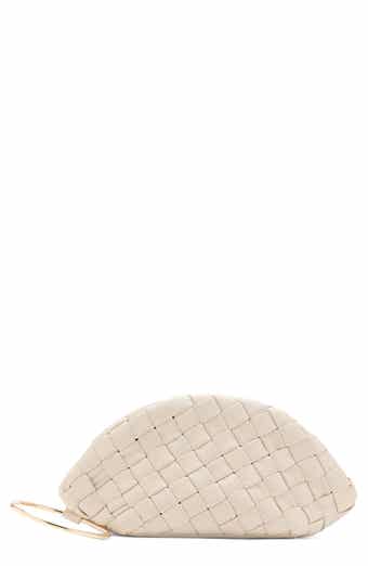 MANGO Woven Leather Clutch