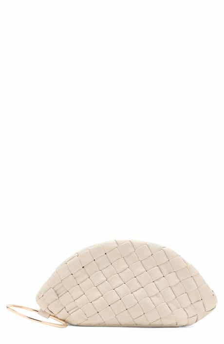 MANGO Woven Leather Clutch