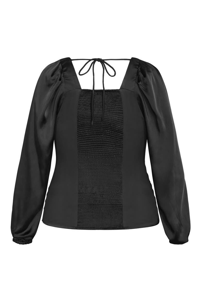 Sienna Center Ruched Satin Top, Alternate, color, BLACK