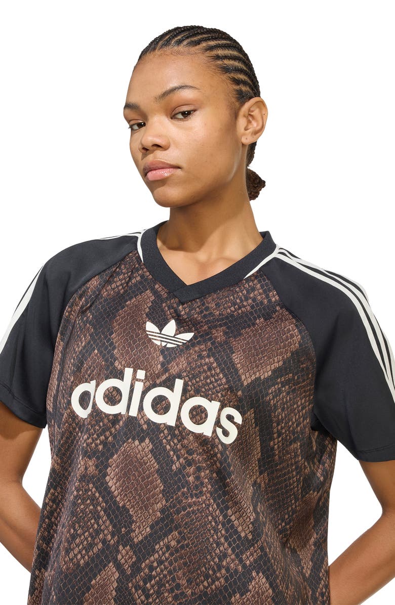 adidas Originals Faux-Snakeskin-Printed Jersey, Alternate, color, Earth Strata/ Aurora Coffee