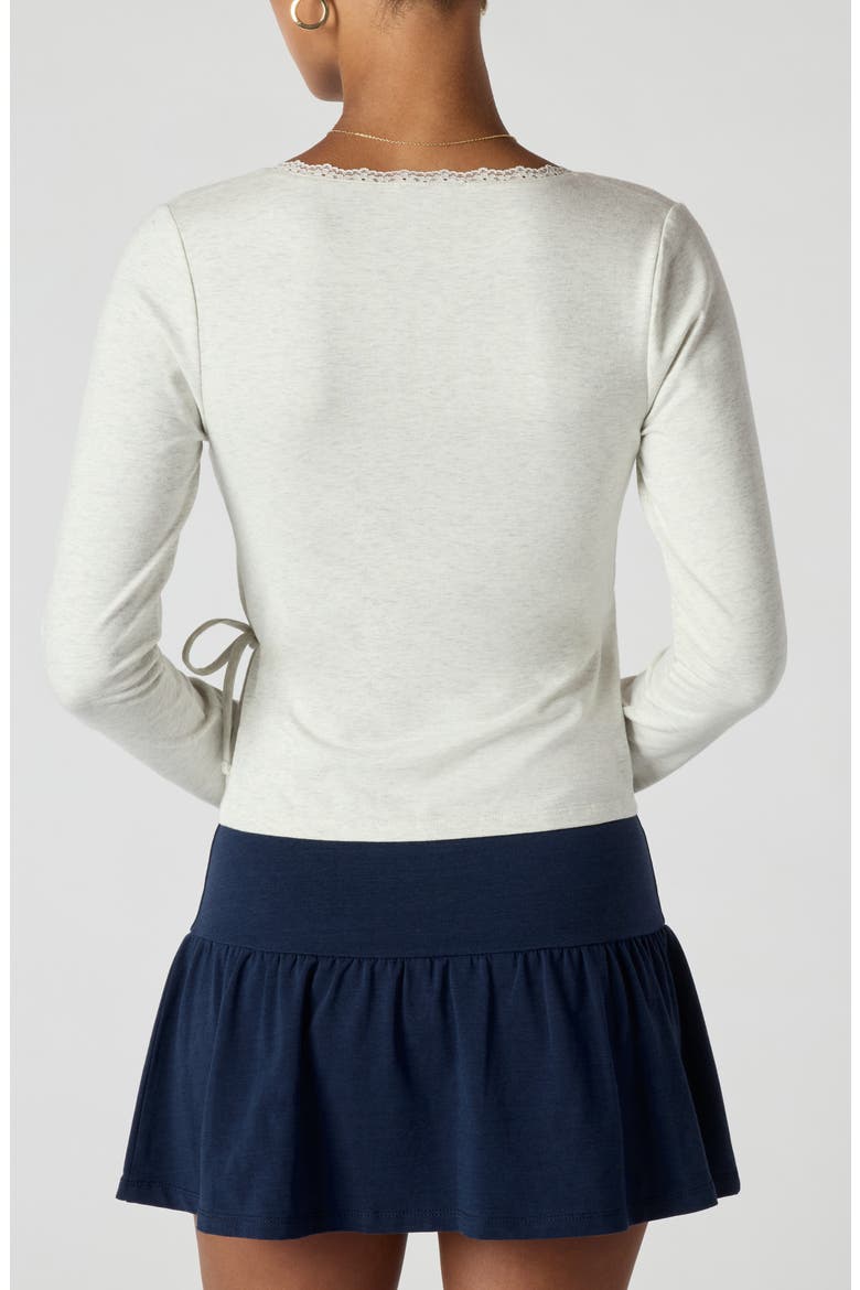 Stretch Jersey Wrap Top, Alternate, color, HEATHER ICE