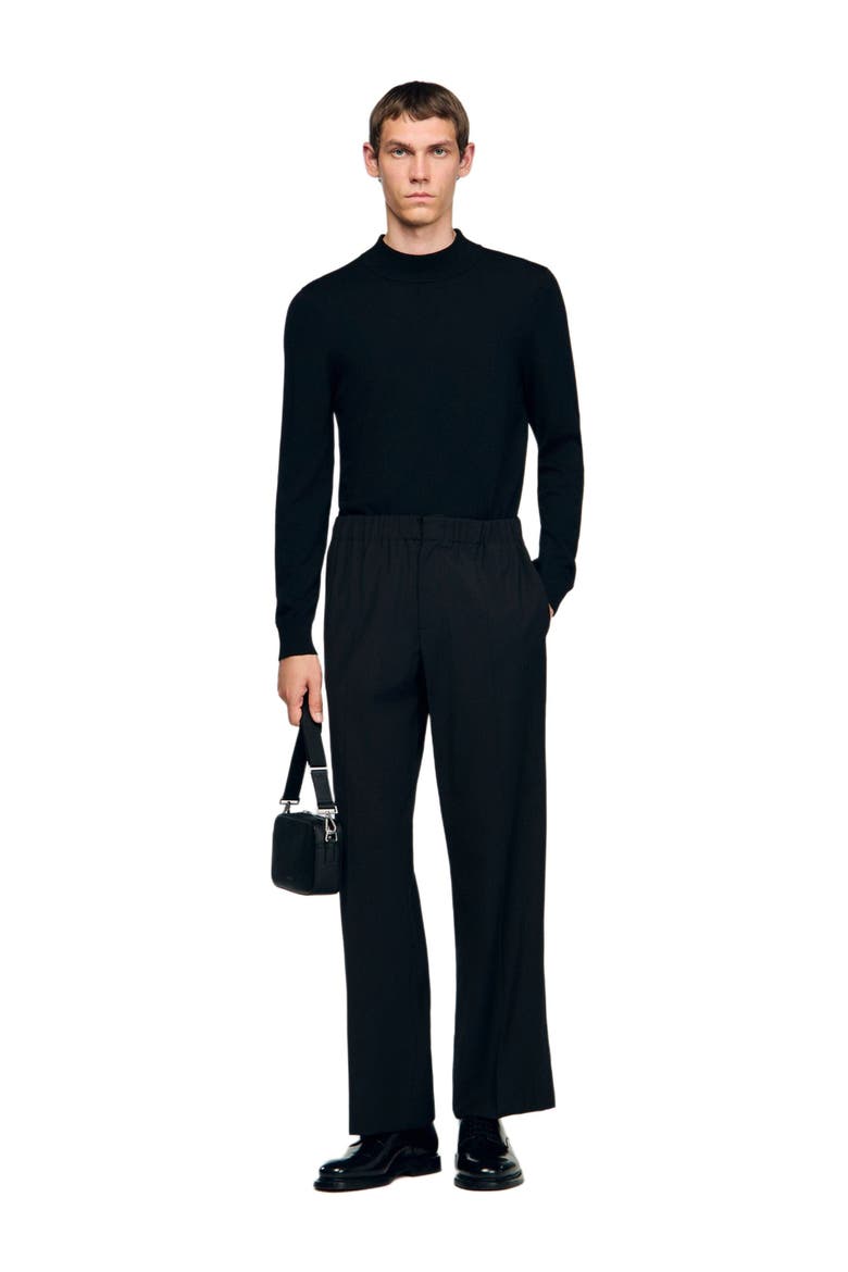 Wide-leg trousers, Alternate, color, Black